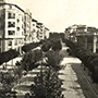 1930 -Capuchinos -Avenida Carlos III desde la plaza del Castillo. Al fondo los árboles de la Avenida de Francia 